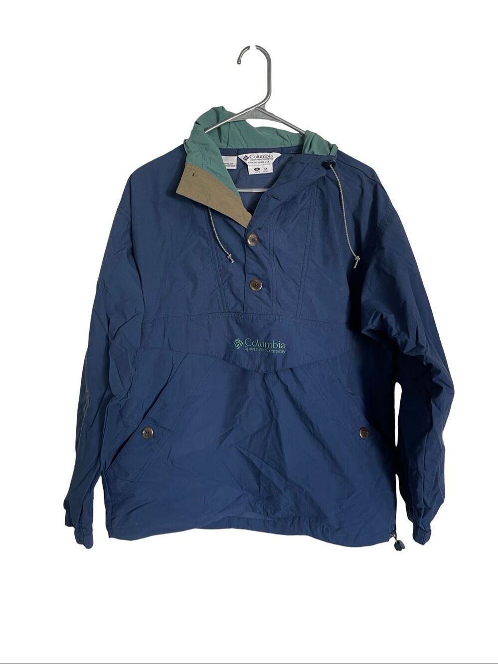 Columbia Mens Navy Blue Sportswear Pullover Anorak Windbreaker Jacket Size Small